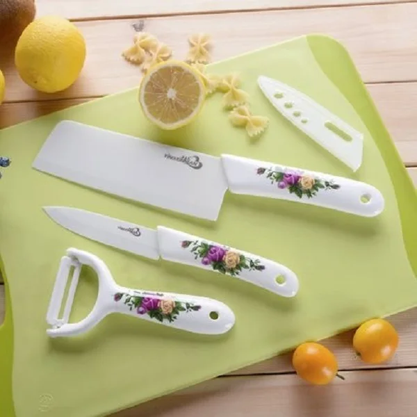 Керамический нож костюм из трех предметов кухонных ножей с керамическими ножами и кухонными ножами - Цвет: 6