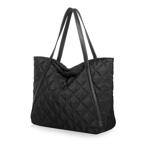Bolsa de Bolsas de Ombro Bolsa para Baixo Bolsa de Espaço de Algodão Pena de Nylon Mulheres Bolsa Inverno Acolchoado Grande Capacidade Totes Lingge 2019