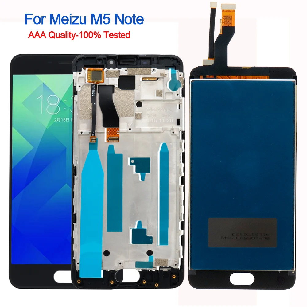 

New For Meizu M5 Note LCD Display Touch Screen Digitizer with Frame Assembly Replacement for Meizu M5 Note M5Note Phone Parts