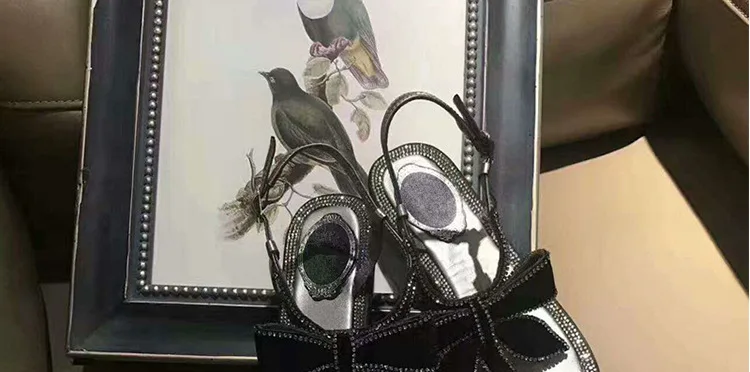 Koovan/женские босоножки г. Новые летние сандалии с ремешками Женская обувь в римском стиле на плоской подошве с бриллиантовым бантом для девочек
