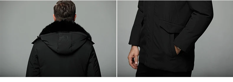 Мужская куртка на гусином пуху, зимняя мужская куртка с воротником из натурального Лисьего меха, сохраняющая тепло, верхняя одежда с капюшоном размера плюс 4XL, зимние пальто, мужская одежда