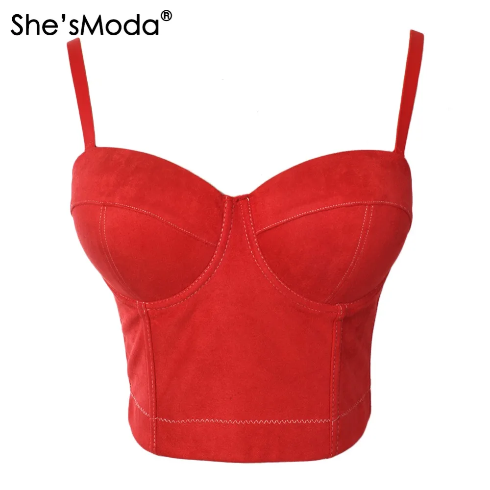 She'sModa, искусственная замша, кожа, бохо, хиппи, корсет, Bralet, Женский бюстье, бюстгальтер для ночного клуба, вечерние, обрезанный Топ, жилет размера плюс