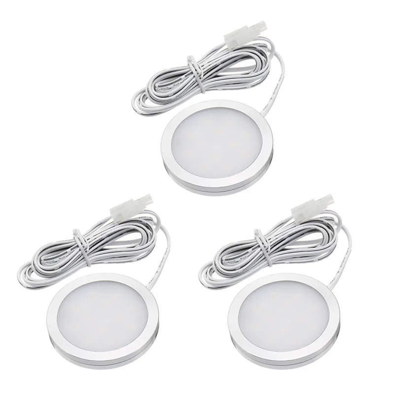 

Smuxi 12V 2.5W Under Cabinet Lights Closet Light Connecting Round Bookshelf Lamp Surface Mounted LED Light