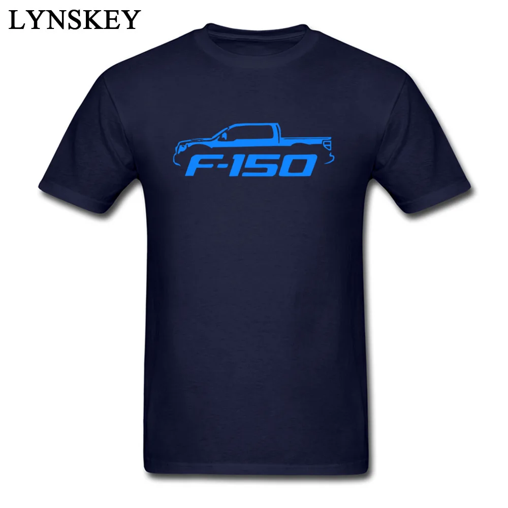 100% Cotton Men Short Sleeve Tops T Shirt Casual Unique Summer Autumn T-shirts Personalized Fashion Round Collar Clothing Shirt 2009-14 Ford F150 Pickup Truck Blue Classic Color navy