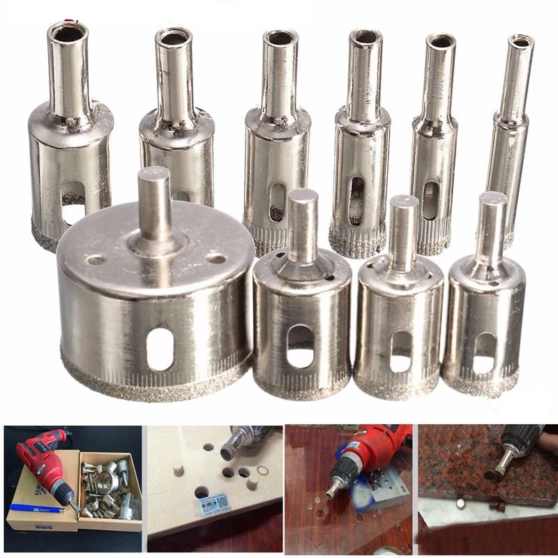 10Pcs Diamond Hole Saw 4mm-50mm Glass Drill Bit Tile Ceramic Porcelain Marble Bits High Quality | Инструменты
