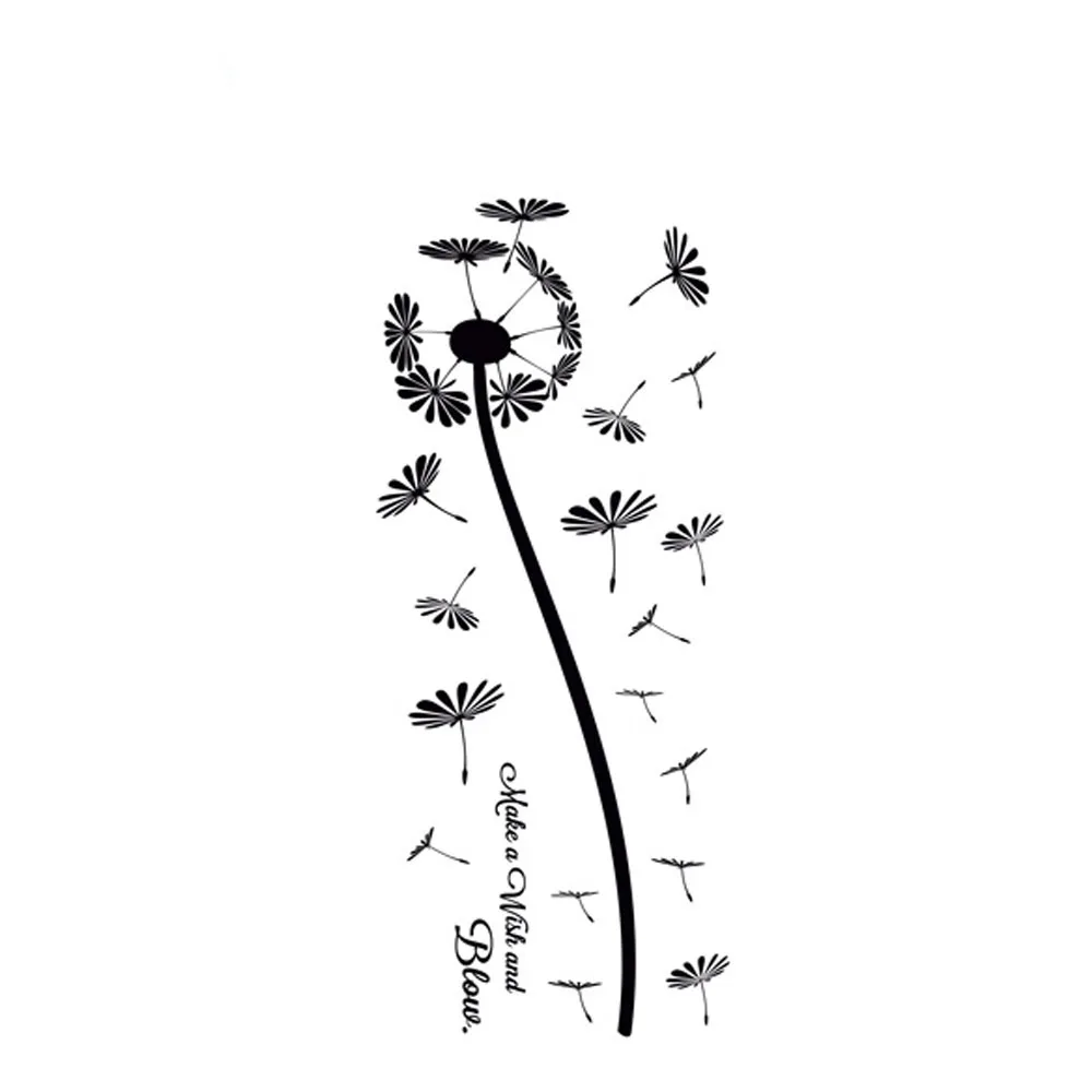 DIY-Plant-Wall-Art-White-Wall-Stickers-Dandelion-Make-A-Wish-And-Blow-Decorative-Decals (1)