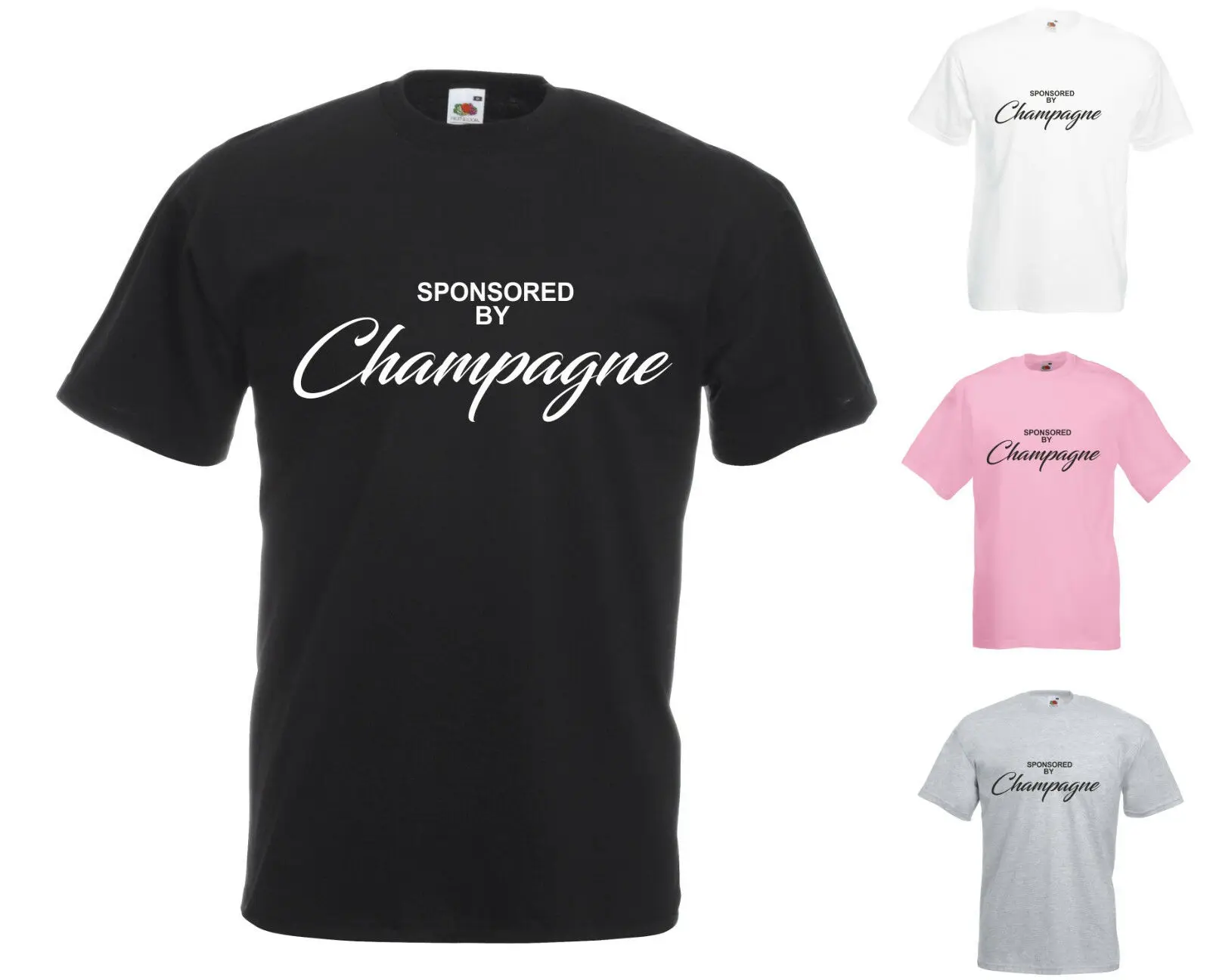 

Sponsored By Champagne Funny Printed T-Shirt Adult Sizes Gift