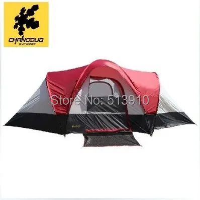 Cheap Luxury 2rooms 1hall Outdoor 8 -10 people double layer large family travel camping tent against big rain and wind