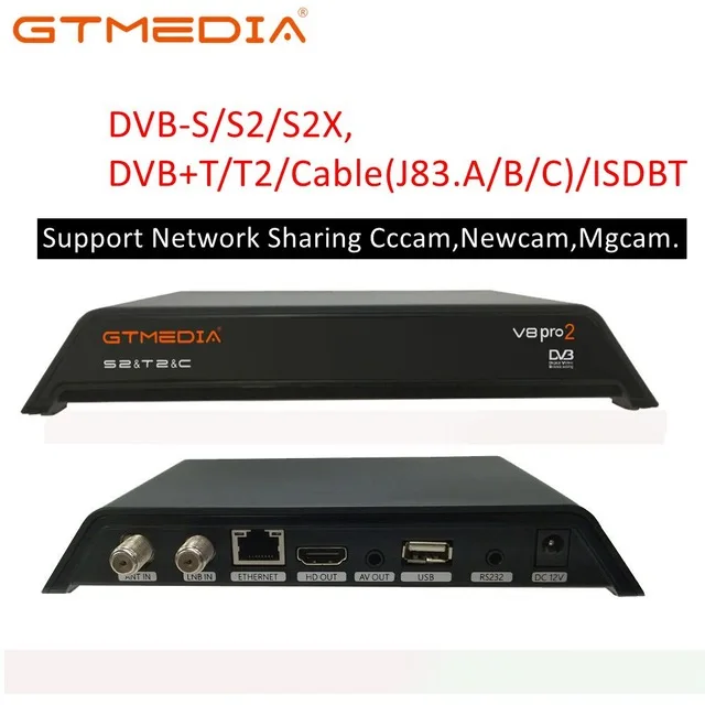 

GTMedia V8 Pro2 DVB-T2/S2/Cable/S2X Satellite Receiver H.265 Built-in 2.4G WIFI with 1 Year Europe CCcam Free abroad IPTV TV box