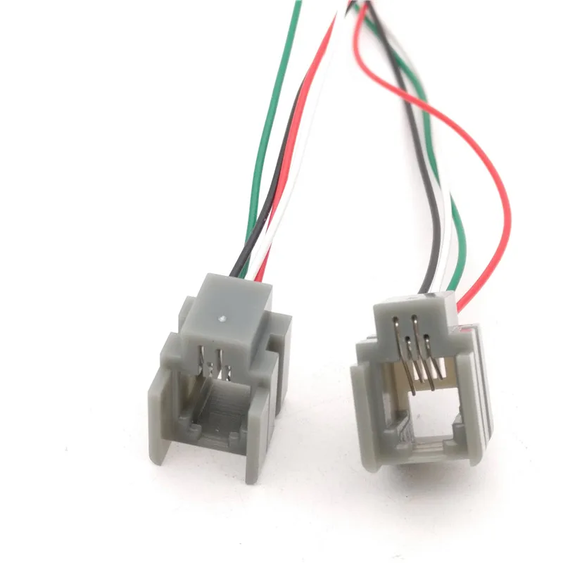 

50pcs/lot 4P4C RJ11 jack with cable Network Socket 4-core cable socket female 616M-4P4C 150mm