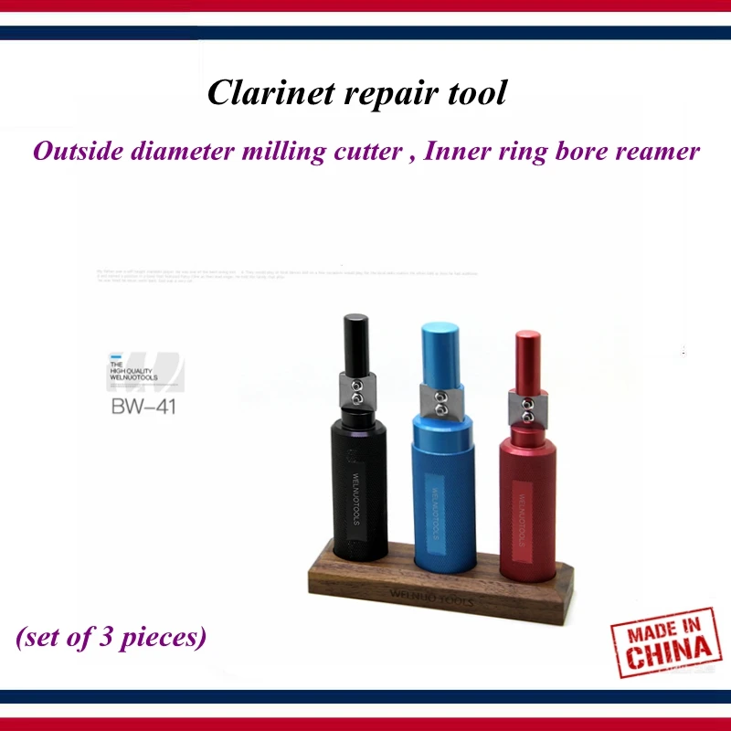 

Wind instrument repair tool - Clarinet repair tools - Outside diameter milling cutter , Inner ring bore reamer (set of 3 pieces)