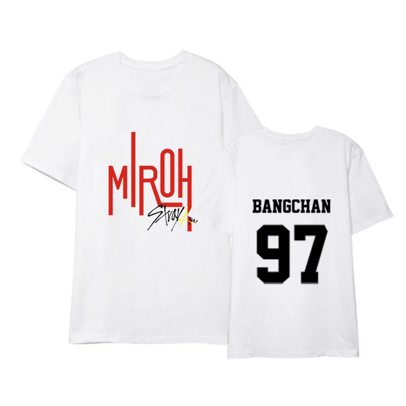 Новая детская футболка с короткими рукавами и надписью Kpop StrayKids Stray MIROH рубашки Fan