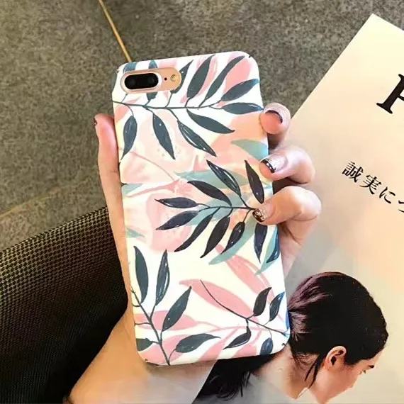 Модный чехол для телефона с принтом листья растений iPhone 7 7plus 6 S 8 Plus X Ультра тонкая