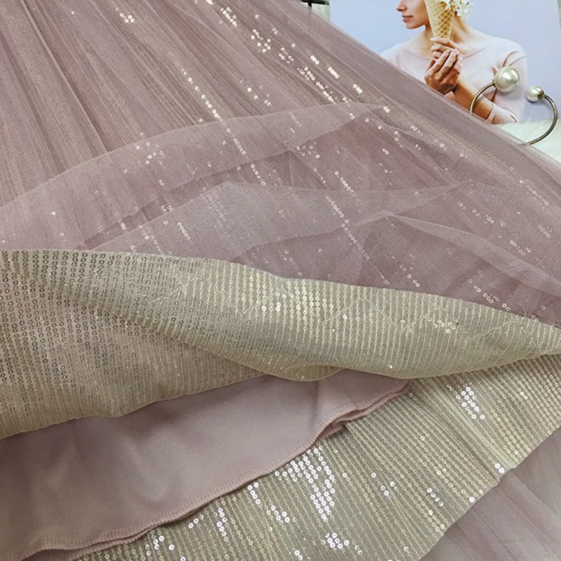 TIGENA 4 слоев фатина модные блесток Тюлевая юбка Для женщин сезон: весна–лето в Корейском стиле длинная юбка макси Высокая талия юбка в складку розового цвета