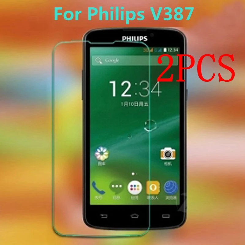 2 шт. Оригинальное закаленное стекло для Philips Xenium V387 защита экрана закаленная
