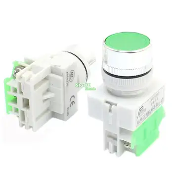 

5Pcs Ui 600V Ith 10A 22mm Thread Panel Mount SPST 1NO Normal Open Momentary Action Plastic Start Push Button Switch LAY37-10BN