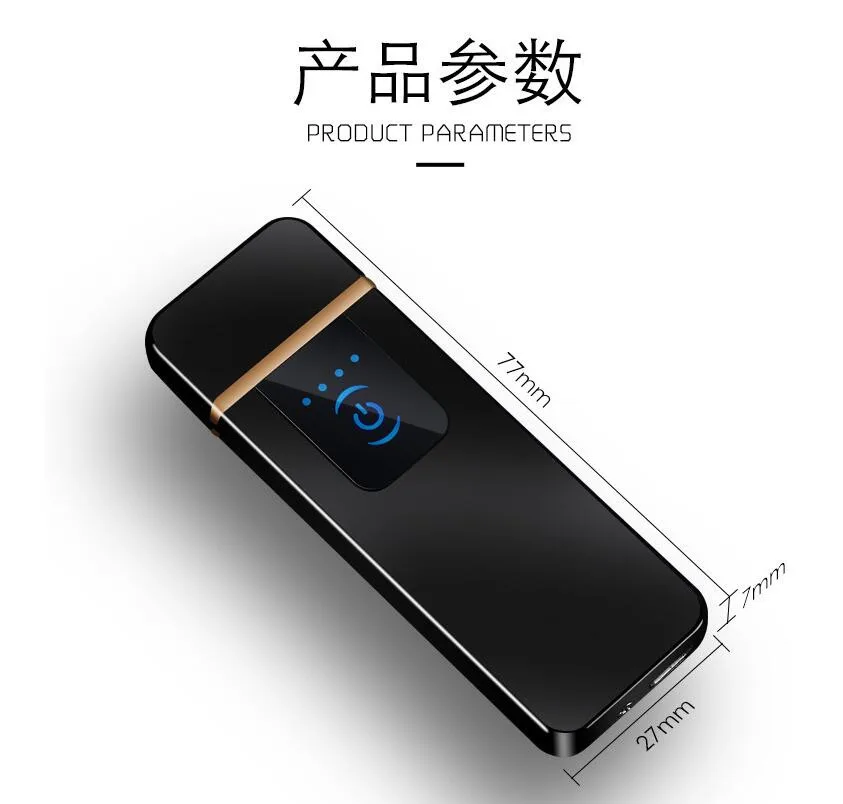 Новые металлические тонкие ветрозащитные Электронные Usb зажигалки для зарядки