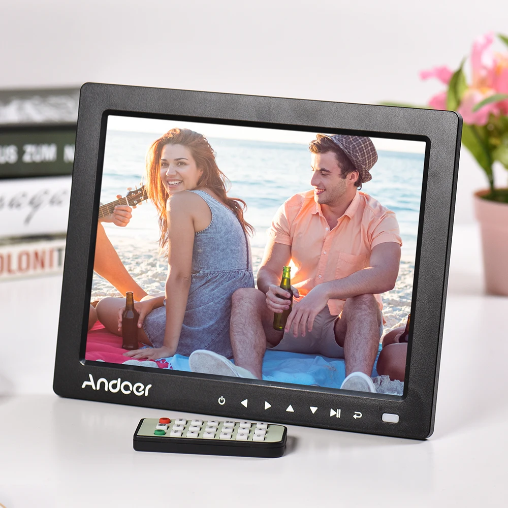 Andoer 1" HD цифровые фоторамки 1080 P MP4 видео MP3 аудио электронная книга часы календарь поддержка автоматического воспроизведения с пультом дистанционного управления