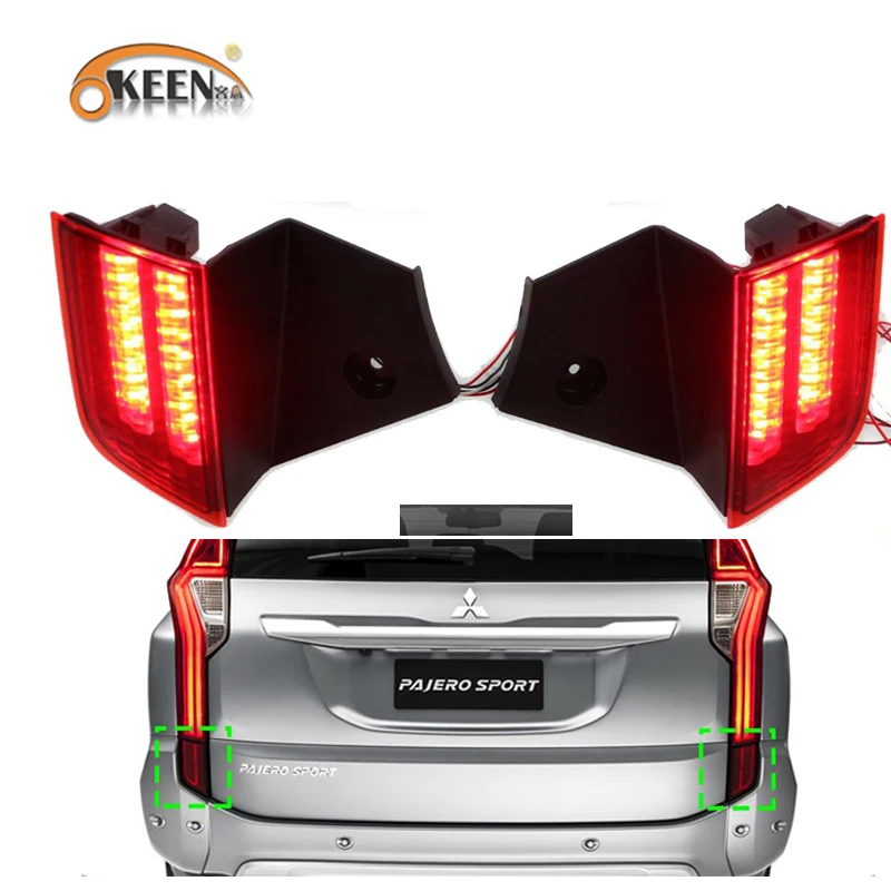 

2PCS Car LED Reflector Lamp Rear Fog Lamp Rear Bumper Light Brake Light For Mitsubishi Pajero Sport 2015 2016 2017 2018