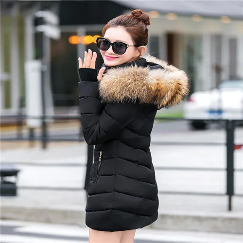 Parkas 2020 New Fashion Long Winter Jacket Women Slim Female Coat Thicken Parka Down Cotton Clothing Red Clothing Hooded Student womens long black puffer coat Coats & Jackets