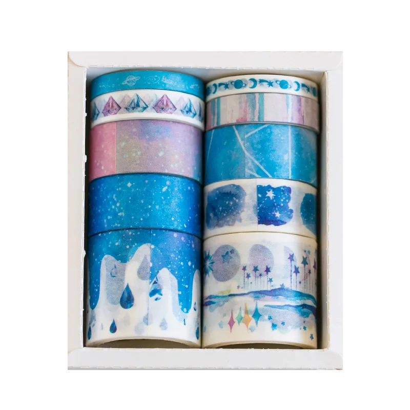 10pcs/lot Ocean Stars Wisteria Floral Cute Paper Masking Washi Tape Set Japanese Stationery Kawaii Scrapbooking Supplies Sticker
