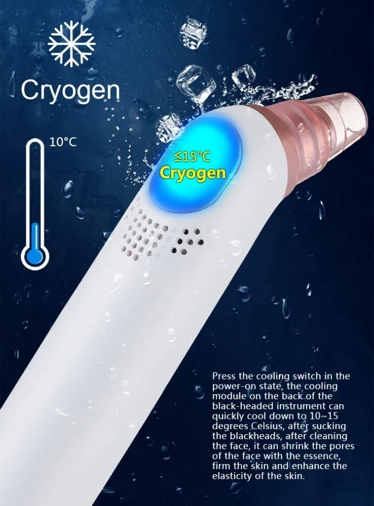 Removedor de Cravo Máquina de Peeling de Diamante Vácuo Elétrica Acne Pimple Remover Tool Rosto Pore Cleaner Skin Care Limpa 6 High Quality Beleza e saúde
