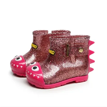 

Baby Girls Dinosaur Rainboots Toddler Princess Cute Waterproof Rubber Anti-skid Shoes Slip-on Rain Boots