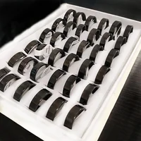 Vintage Stainless Steel Black Rings for Women Wedding Rings Cocktail Rings Men Jewelry Width 6mm - Image 3