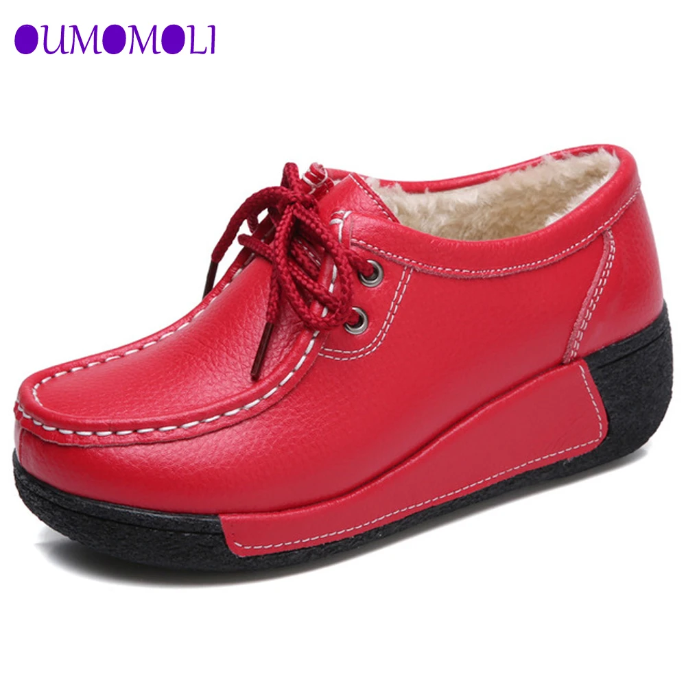 

Winter Boots Women 2019 Women Snow Boots Wedge Winter Shoes Women Warm Fur Casual Shoes Lace-Up Women's Shoes