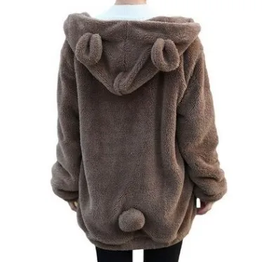 Зимние теплые Повседневное двойной Fuzzy 1/4 толстовка на молнии из искусственного флиса карман с длинным рукавом безразмерная подстежка на искусственном меху, пуловер с капюшоном пальто, верхняя одежда