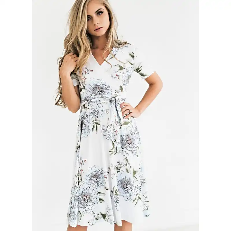 white floral summer dress