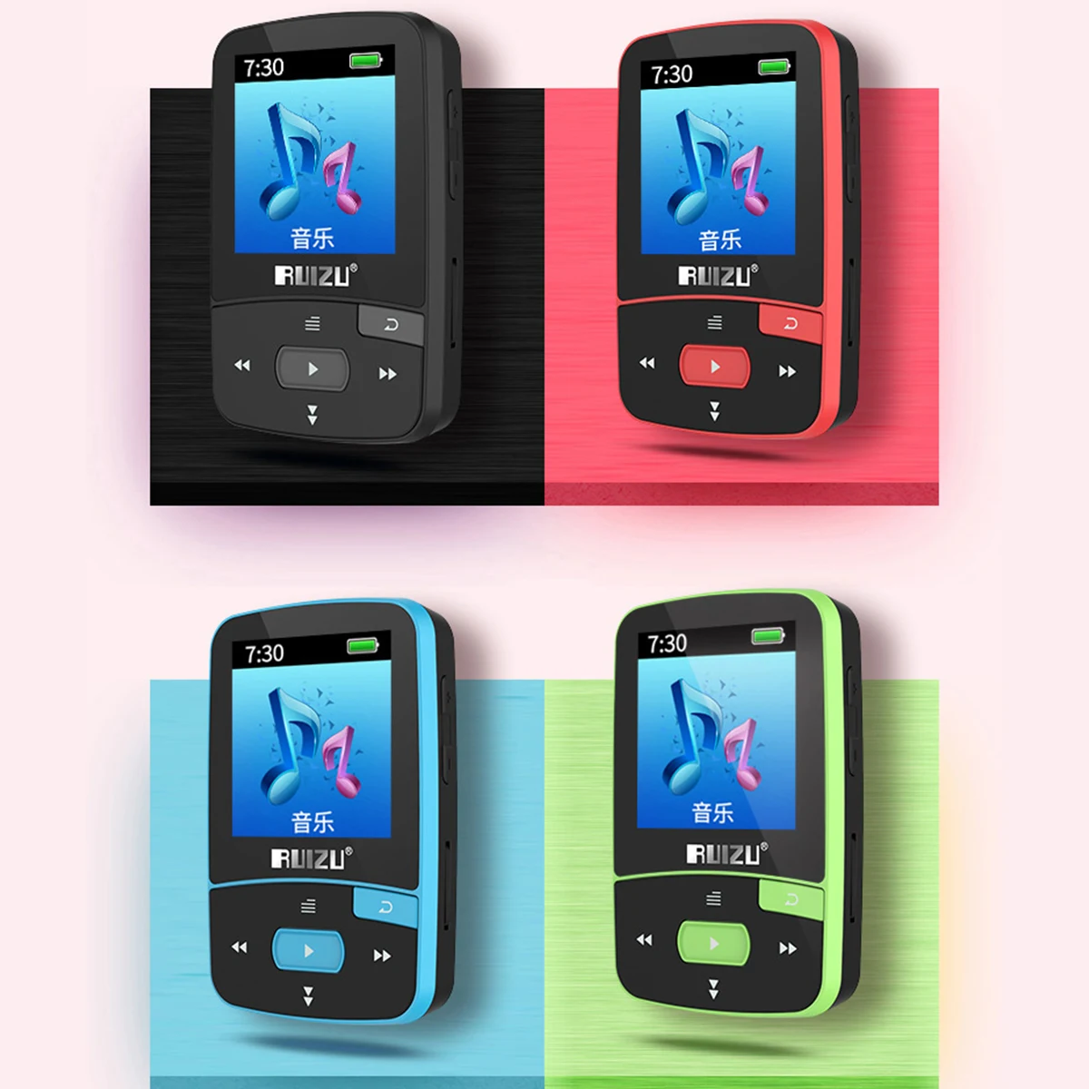 Mp3 плеер Bluetooth Ruizu X50 музыкальный аудио с радио спорт цифровой Hi Fi экран Fm Flac 8 Гб без