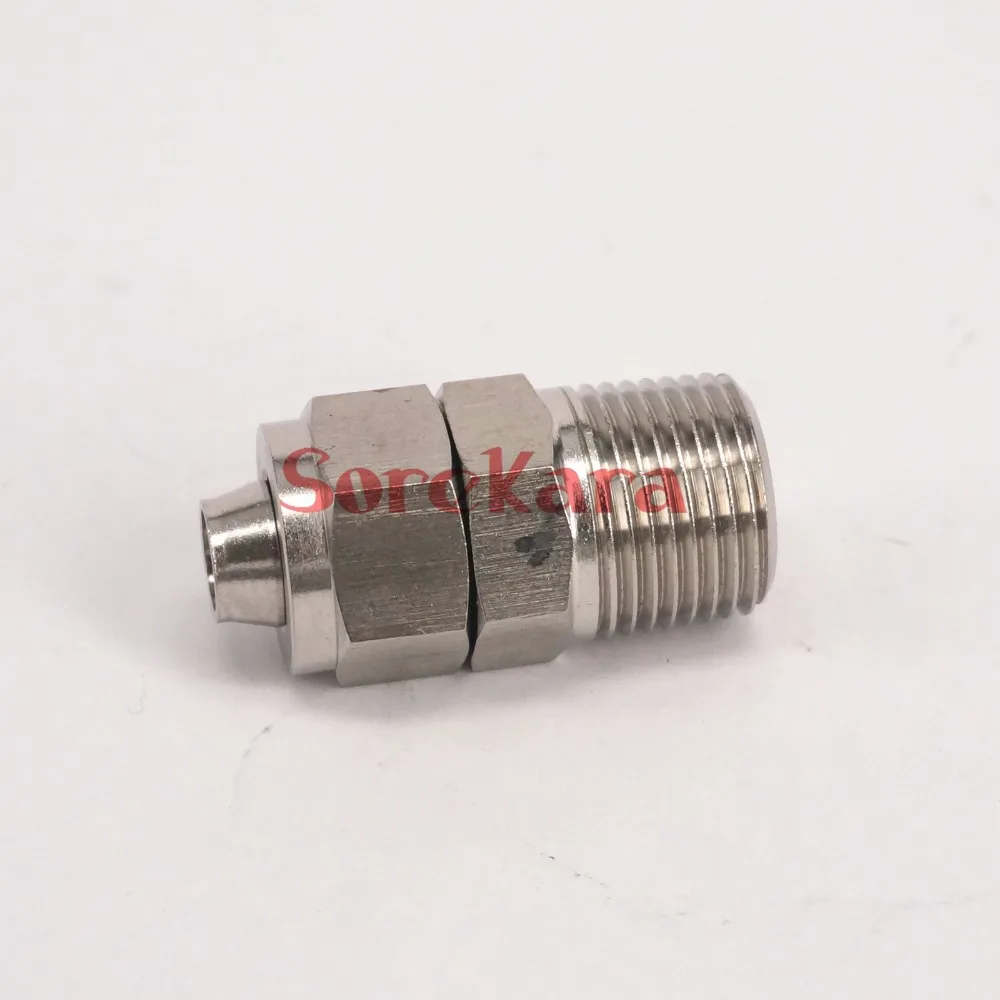 

304 перегородка из нержавеющей стали 1/8 "BSP наружная резьба для Qucik подходит 6x4 Мммм O/DxI/D Соединительный соединитель шланга