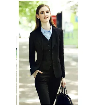 

New fashion high quality women's suit women's business office formal suit women's black suit two-piece suit (jacket + pants)