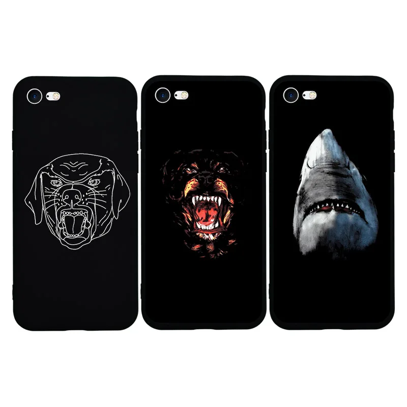 

Cool Angry Dog Shark Brand NEW Fashion Soft TPU Silicon Case for iPhone 6 6s Plus 7 8 Plus X Xs Max XR 5s 5 SE Phone Cover Cases