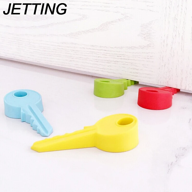 3 Colors Silicone Keys Decor Design Child Safety Door Stop Stopper