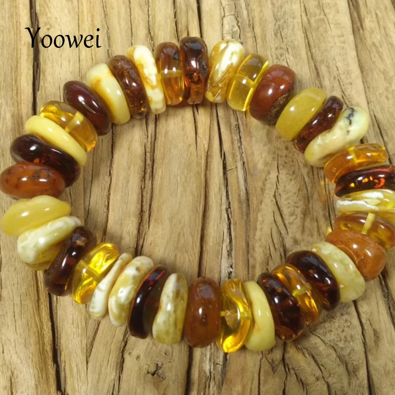 

Yoowei Wholesale Natural Amber Bracelet for Unisex 37g Genuine Original Stone Baltic Amber Women Men Jewelry Factory Supplier