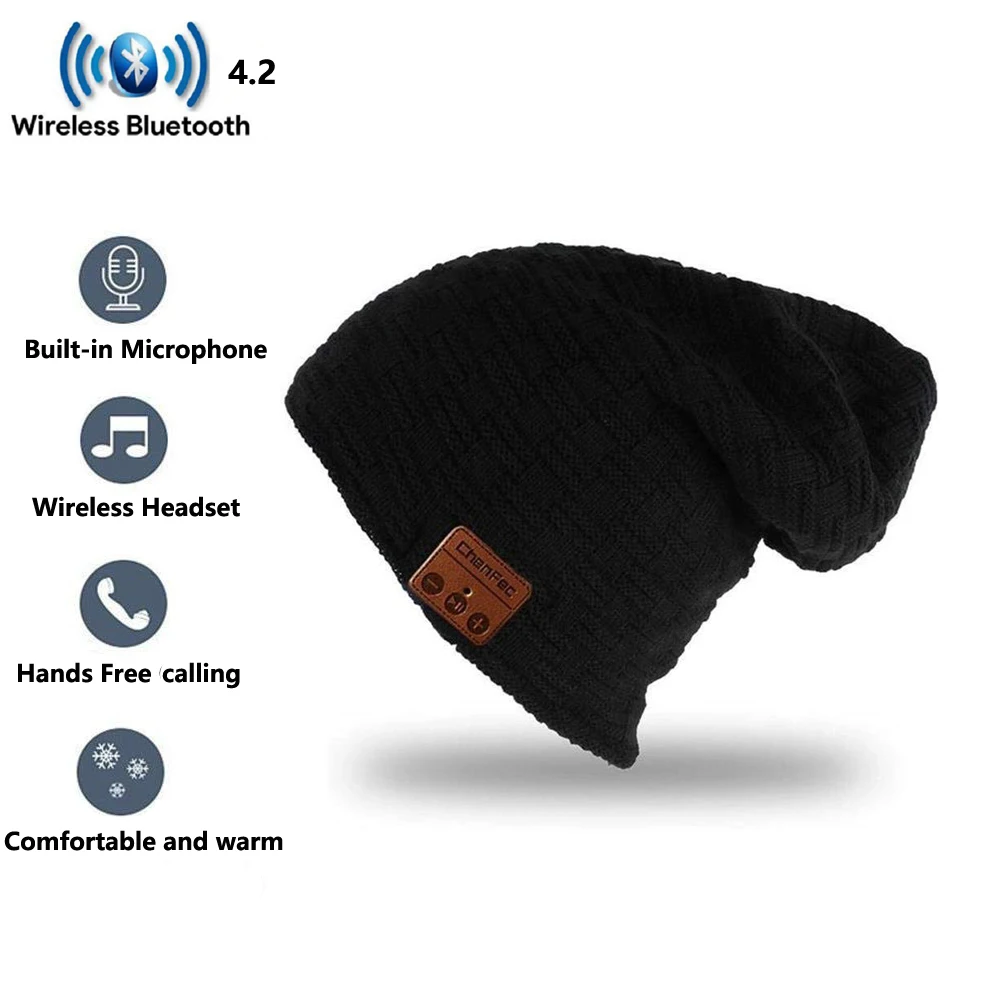 

Update Sport Smart Caps Unisex Wireless Beanie Bluetooth 4.0 Musical Hat with Speaker Mic Winter Warm Cap Headset earphone
