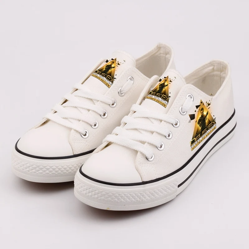 

Punk Style Men's Game Fans Printed Canvas Shoes White Low Top Men Street Wear Casual Walking Shoe Espadrilles Zapatos