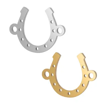 

Fnixtar 20pcs/lot Great Quality Stainless Steel Horseshoe Animal Mini Charms DIY Jewelry Connecting Handmade Metal Pendants