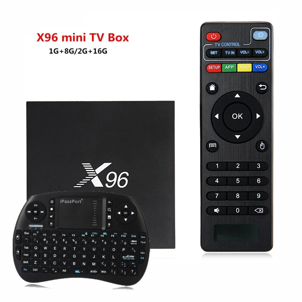

X96 Smart TV Box Android 6.0 Amlogic S905X Quad Core 2.4GHz WiFi Supports HDMI 2.0 AV LAN Media Player Set-Top Box 1+8 2+16GB
