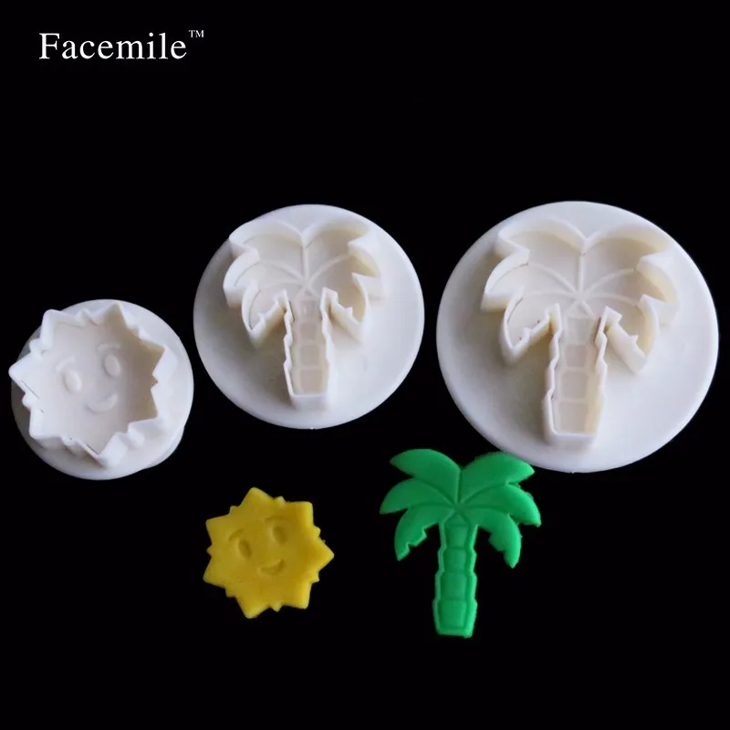 Facemile 3 шт./компл. Palm Tree штамп линейка Торт Cookie Cutter Fondant украшения Инструменты 04033