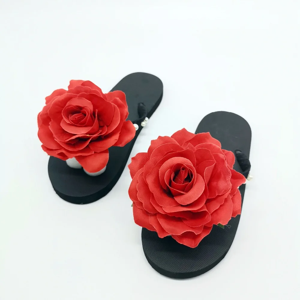 HAHAFLOWER/тапочки с фиолетовыми розами женская обувь на плоской подошве уличные
