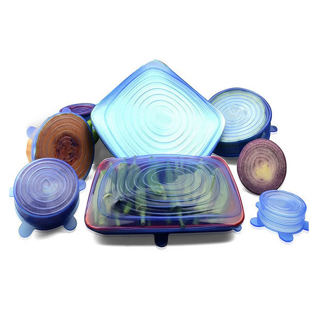 

6pcs Universal Silicone Stretch Suction Pot Lids Kitchen Silicone Cover Cooking Pan Spill Lids Home Bowl Stopper Cover