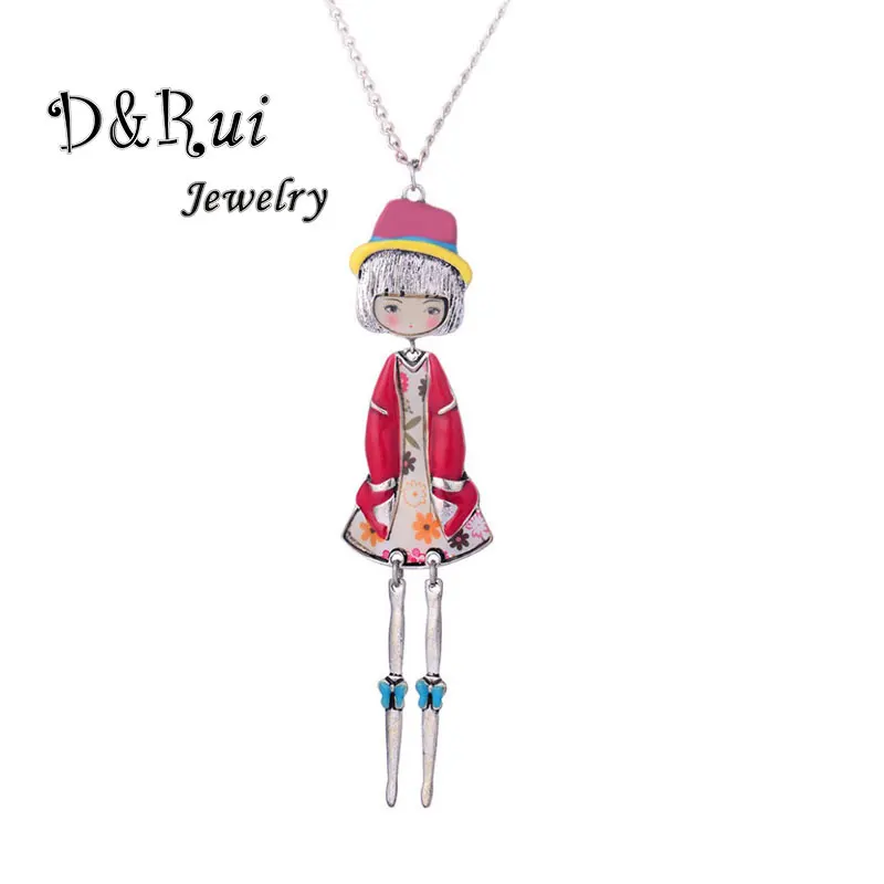 

2019 Statement Long Necklaces Fashion Girls Necklaces & Pendants Women Collares Jewelry Cute Enamel Doll Link Chain Necklace New