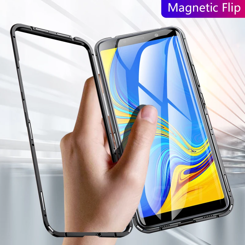 

chyi magnetic case for samsung galaxy a7 a9 a8 2018 s10+ case cover for samsung galaxy s10e lite s8 9 s7 edge j8 j6 j4 plus