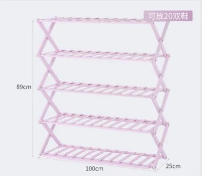 Multi-layer Shoe Rack Shoe Shelf Household Rack Storage Rack Folding Storage Shoe Rack Bamboo - Цвет: 6 Layer L100cm