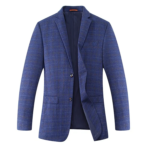 8XL 7XL Новое поступление брендовая одежда шерстяной пиджак осенний пиджак мужской блейзер модный Свободный Мужской Костюм Повседневный блейзер для мужчин - Цвет: Синий