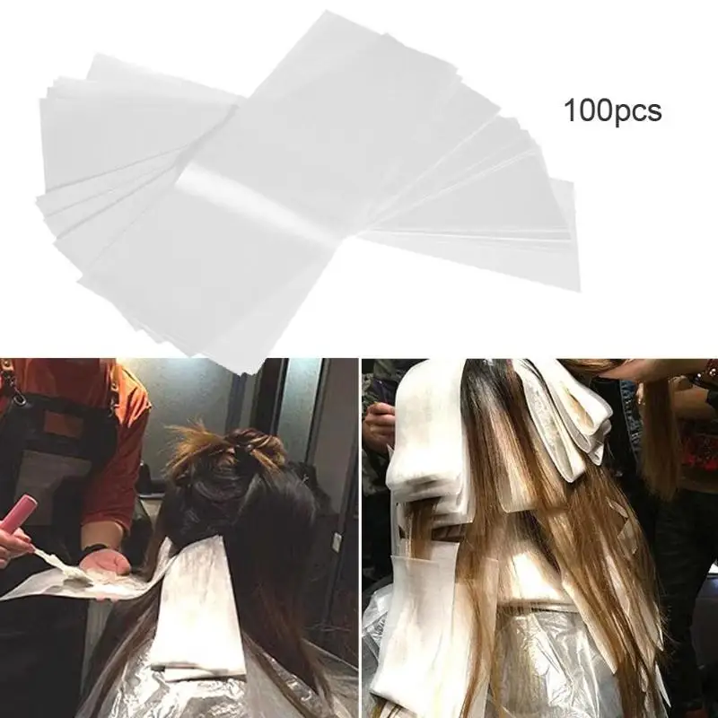 100pcs/pack Pro Salon Hair Dye Paper Recycleable Separating Stain Dyeing Color Tool Highlight Tissue Hairdresser Salon Tool