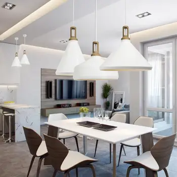 

Loft Art Fashion Restaurant Pendant Lights Retro, E27 110~220V For Decor Aluminum Lampshade Pendant Lamp Light Fixture